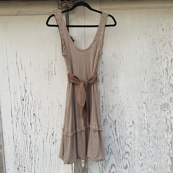 Plenty By Tracy Reese Tank Top Mini Dress Women’s Sm Brown/Cream Striped Bubble - Picture 3 of 15